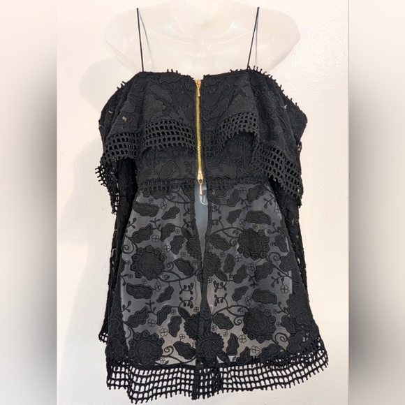Thurley Whimsigoth Dark Fairy Witchy Feminine Dark Academia Romantic Lace Top 4 - Picture 6 of 10
